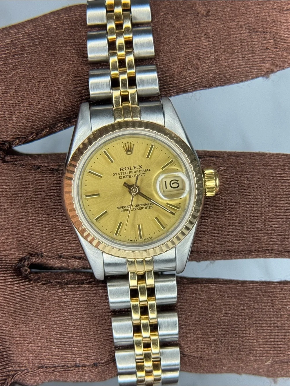 Rolex 69173 Two-Tone Ladies Datejust Champagne Dial Watch
